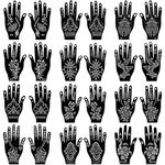 24 Sheets Tattoo Stencils Kit for Hand, Indian Arabian Temporary Tattoo Template Stencil Stickers