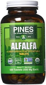 Pines Organic Alfalfa Tablets - 500 Per Pack - 1 Each.