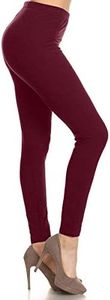 Leggings Depot Women's Casual Long Pajama Lounge Pants Drawstring Sleepwear Regular & Plus Size, Burgundy, Medium