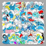 Boenjoy Gifts - Smurfs Vinyl Stickers 50 Pieces Reusable for Laptop, Mobile Phone, Refrigerator, Notebook, Closet, Waterproof Stickers| Best Return Gifts