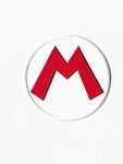 M Super Mario Bros Brothers Head Logo Cartoon Comic Patch Sew Iron on Embroidered Applique Collection Clothing DIY By PatchPremium ( Mario Red)