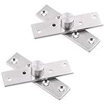 360 Degree Door Pivot Hinge, Tiberham 2Pcs Stainless Steel Rotation Hidden Door Centre Shaft Pivot Hinges, Heavy Duty Concealed Rotating Door Hinge with Fixing Screws (75 x 17 mm)