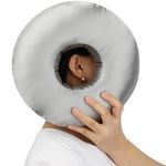 Heal n Hope Silky Satin Piercing Pillow Ear Pillows Donut with Hole for Ear Pain CNH Piercing Pain Relief Sleeping Pressure Sore Side Sleepers Smooth Cooling Ear Guard Protector, Gray