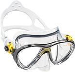 Yellow : Adult Patented Inclined Inverted Teardrops Lens Mask for Scuba, Snorkeling, Freediving | BIG EYES EVOLUTION made in Italy by Cressi quality since 1946