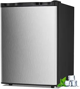 LHRIVER 2.1 Cu.ft Small Upright Freezer, Compact Mini Freezer with Removable Shelves, Adjustable Thermostat, Reversible Door Hinge, Quiet for Home/Office/Kitchen/Dorm, Silver