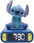 Lexibook, Disney Stitch, Night Light Alarm Clock, Sounds & Melodies, Backlit LCD Display, Luminous, Snooze, Blue, RL800D