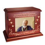 DGDCDV Cremation Memorial Urns for Human Ashes Adult Male Female, Wooden Picture Frame Urns Box and Casket for Ashes Men Women Child, Large Burial Funeral Urns for Ashes, Holds Up to 250 LBS (Natural)