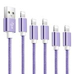 iPhone Charger 5 Pack,10ft 6ft 6ft 3ft 3ft [Apple MFi Certified] Phone Charging Cable Purple Fast Chargers Cord Long Nylon Cables for Apple Compatible Phone 14/13/12 ProMax/11/XS/XR/8/8 Plus/7/6/SE