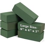 Noe & Malu 6 Pcs Floral Foam Blocks (Larger Size 9" X 4" X 3" Each) Florist Flower Foam Green Bricks Applied Dry or Wet Flower Foam Bricks Arrangement Supplies for Artificial or Fresh Flowers