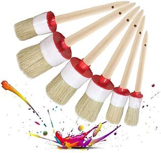Mengger Pinceaux en Cire pour Craie Set professionnnels Brosse de Peinture Rond à I’Huile Bois Pinceau pour Meubles Décor Mur Maison Épilation à la Cire Soie 6 pièces,Pinceaux en Cire