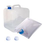2 Pcs Collapsible Water Container with Spigot, Camping Water Storage Carrier Jug BPA Free, Foldable Portable Water Canteen for Outdoors Hiking Backpack & Survival Kit (5.3 Gallon)