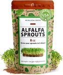 HOME GROWN Alfalfa Sprouting & Microgreens Seeds - Non-GMO Heirloom Bulk Sprout Seeds - USA Premium Alfalfa Seeds for Sprouting - Indoor or Outdoor Planting - Resealable Mylar