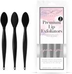 Seraphic Skincare Lip Exfoliator - Dual Sided BPA-Free Silicone Lip Scrubber with Wheat Straw Handles - For Soft Lips, Dead Skin Removal & Lip Mask Application - Pore Cleaning Brush For Lips (3 Pack)