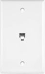 ENERLITES RJ11 Telephone Jack Wall Plate by 1-Gang, Standard Size, White, 6-Position 4-Conductor, Single Port 2-Line Support 6611-W, White