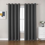 CUCRAF Blackout Curtains for Bedroom,Gray Room Darkening Thermal Insulated Grommet Window Drapery for Living Room/Farmhouse,Set of 2 Curtain Panels (52 x 96 Inch, Dark Grey)