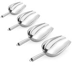 Cedilis 4 Pack Food Ice Scoop, 8oz, 12oz, 16oz, 24oz Stainless Steel Scoop, Heavy Duty Utility Scoop for Multi-Purpose Use, Candy Popcorn Flour Metal Scoop, Kitchen Bar Party Wedding, Dishwasher Safe