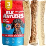 100% Natural - Split Antlers for Dogs ( 3pack ) - Naturally Shed in USA - Grade A Long Lasting Chew for Aggressive Chewers - Elk Antlers Dog Antler Chews - Treats & Toys - No Odor & No Mess - Small