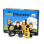 Educator EZ 1/2 Mile Dog Training Collar with Ergonomic Remote, Safe Humane Vibration Stimulation, Pavlovian Tone, Waterproof, Odorproof Biothane Collar, Night Light, Rechargeable, 1 Dog, Yellow