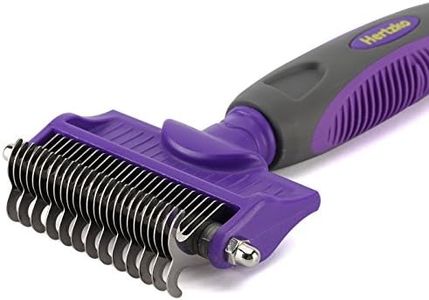 Hertzko Dematting Comb with Double Sided Professional Rake Suitable for Dogs and Cats - Removes Loose Undercoat, Tangles, Mats and Knots - Great Grooming Tool for Brushing and Deshedding