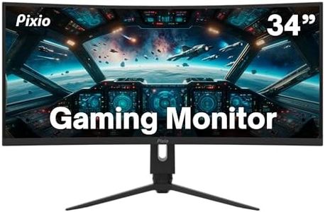 Pixio PXC348C 34 inch 165Hz Refresh Rate UWQHD 1440p Ultrawide Resolution 1500R Curve VA Panel 1ms Response Time USB-C Displayport 65W Charging AMD FreeSync Premium HDR Curved Gaming Monitor