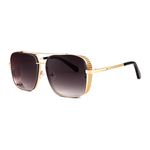 FEISEDY Square Aviator Steampunk Sunglasses Men Vintage Metal Side Shield Oversized Sun Glasses B2894 (Gold Gradient Black, 64)