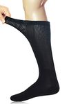 Yomandamor 3 Pairs Mens Cotton Diabetic Knee High Seamless Socks,6-11