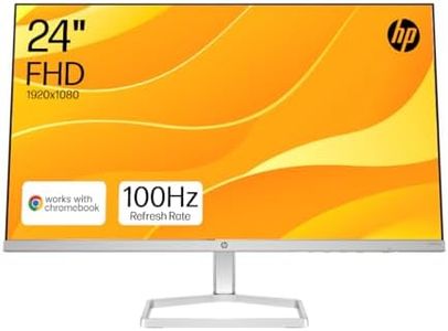 HP Series 5 23.8” Monitor | FHD IPS Display | 100 Hz Refresh Rate | 99% sRGB | 300 Nits Brightness | 1500:1 Contrast Ratio | Adjustable Tilt | Works with Chromebook | 1 HDMI 1.4, 1 VGA | White | 524sw