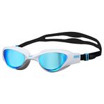 arena The One Mirror Unisex Adult Swim Goggles, Swimming Goggles with Wide Mirrored Lenses, Anti-Fog Treatment, UV Protection, Self-Adjusting Nose Bridge, Orbit-Proof Seals