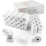 TK Thermal King (50 Rolls) 2 1/4" 230' feet White Thermal Paper Cash Register POS Receipt, Fits All Credit Card Terminal Printing Heat Paper Roll Printer Credit Card Machine Paper White