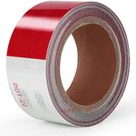 LLPT Reflective Tape 2” x 33 Ft DOT-C2 High Visibility Safety Tape Flexible Waterproof Intense Reflector for Trailer Truck Car RV Boat Camper Color Red White (RT203RW)