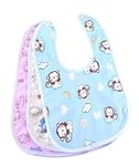 BabyGo Waterproof Spill Resistant Bibs, Baby Apron with Bib, Baby Bibs for 6 to 12 months,Fastdry Bibs, Soft cotton Bib (Pack of 3)