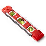 Spirit Level Magnetic - Small, Unbreakable and Magnetic Torpedo Level with 2 Level Bubbles - Boat Level - Scaffold Level for Builders, Home DIY, Brick Laying Neon Assorted Colour