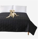 SYLC Waterproof Blanket Pet, Dog Bed Cover Non Slip Pet Incontinence Mattress, Furniture Protectors for Cat Sofa Couch Cover Washable (220 x 210 cm,Black 2)