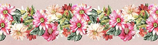 WallDesign Vinyl Pretty Daisies Flowers Decorative Wall Border - 5.25 Inch Width By 5 Ft Length