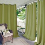 Elrene Home Fashions Indoor/Outdoor Solid Grommet Top Single Panel Window Curtain Drape, 52"x84", Lime