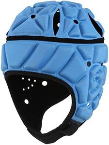 surlim Soft Helmet for Flag Football Soccer Goalie Wrestling Headgear Rugby Headguard Scrum Cap Soft Shell Helmet Head Protection (Sky Blue, Large)