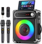 JYX Karaoke Machine with Two Wirele