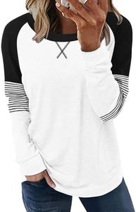 ONLYSHE Womens Crewneck Sweatshirt Casual Cute Long Sleeve Fall Tops T Shirt with Pockets