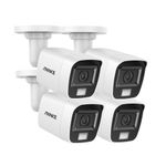 ANNKE (4) 1080P Surveillance Security Camera Kits with Ultra Clear 100ft/Night Vision, PIR Detection,Flashing Light Alarm, IP67 Weatherproof, 4-Packed with Power Cables