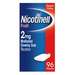 Nicotinell Nicotine Gum, Quit Smoking Aid, Fruit Flavour, 2 mg, 96 Pieces