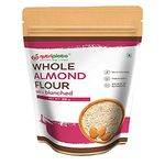 Nutriplato Unblanched Almond Flour Vegan | Crushed Badam [Keto-Friendly, Naturally Protein-Rich, Unblanched (with Skin) Almond Fine Powder] Pouch, 200 g