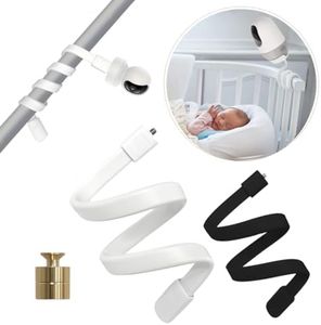 [2 UDS] Soporte Flexible para Cámaras de Vigilancia de Bebé - Ajustables para Cuna y Pared, Instalación sin Taladro, Compatibles con Cámaras de Vigilancia 1/4 y M6 - Sujeta Cámara Vigilabebes