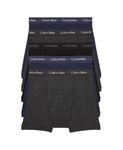 Calvin Klein Men's Cotton Classics Multipack Boxer Briefs, black/Charcoal Heather/Blue Shadow (5 Pack), XL