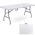 Denny International 1.8M 6ft Heavy Duty Folding Table for Catering Camping Table Trestle for BBQ Picnic Party