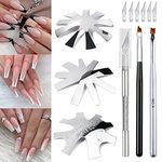 French Tip Cutter, French Cutter Edge Trimmer Easy Smile Line Cutter for Acrylic Nails with 2pcs Acrylic Brush, 1pcs French Tip Cutting Knife, 5 Spare Blades