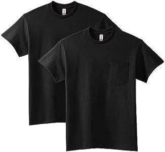 Gildan Unisex-Adult Ultra Cotton T-Shirt with Pocket, Style G2300, 2-Pack, Black, 3X-Large