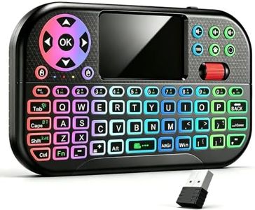 QAGFJ Mini Wireless Keyboard Air Mouse Combo Bluetooth 5.2 2.4G RGB Backlit Rechargeable Handheld Remote for Smart TV Android Box PC Laptop Tablet HTPC
