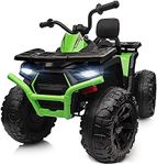 Hikiddo Kids ATV 4 Wheeler, 24V Ride On Toys Car for Big Kids with 400W Motor, 2 Seater - Green