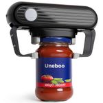 Uneboo Automatic One Touch Glass Jar Opener for Senior, Battery Powered Jar Opener for Weak Hands, Powerful Kitchen Gadget Suitable for Different Sizes of Jars, Electric Jar Opener for Arthritis Hands