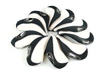 Scorpion Premium Golf Iron Club Head Covers Neoprene, Set of 10, White & Gray